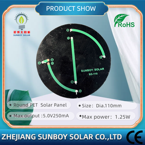 Sıcak satış 110mm çap PET lamine PERC GÜNEŞ PANELI 5.0V yuvarlak güneş rüzgara dayanıklı çakmak ışık için - Product Image 4