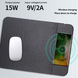 Custom <b>Small</b> Size Waterproof Portable 15W Wireless Charger Mouse Pad 3 in 1 Fast Wireless Charging Mousepads with Phone Stand - Product Image 5