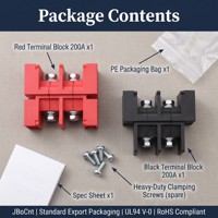 Connecteur de bornier de barrière 200A 800V à montage sur rail DIN, modulaire, rouge et noir, pour armoire de stockage d'énergie et distribution électrique