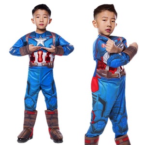 Disfraz de Capitán América con botas para niños de 8 a 13 años, traje de poliéster para actuaciones en escenario, disfraz de Halloween - Product Image 4