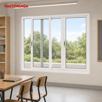 Fenêtre coulissante professionnelle en aluminium avec moustiquaire, réduction du bruit, taille personnalisable disponible pour bureau et salle d'étude