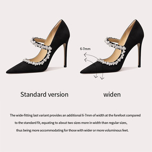 प्रीमियम क्रिस्टल गैंस्टन सुरुचिपूर्ण नुकीले पैर की ऊँची एड़ी के जूते महिलाओं के लिए औपचारिक भोज जूते - Product Image 5