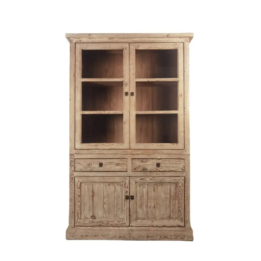 factory manufactured reclaimed pine wood classic retro distinctive display cabinet