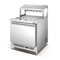 Réfrigérateur commercial acier inoxydable fromage réfrigérateur crème glacée vitrine affichage dessert table de travail