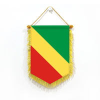 Le drapeau de la République du Congo avec bordure à pompons convient aux activités d'échange culturel entre la Chine et l'Afrique