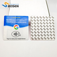 Etiqueta NFC Acrílica Personalizada de 120x120mm NTAG213 para Mesa, Tarjeta de Redes Sociales con Reseñas de Google, Disponible en Stock