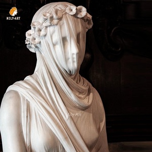 Sculpture classique en <span class=keywords><strong>marbre</strong></span> de taille réelle, sculptée à la main, représentant la Dame Voilée - Product Image 3