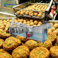 Chaîne de production Shepody pour coupes de poulet industrielles, bâtonnets de pâte frits et tranches d'aubergine – Capacité 500 kg/h – Friteuse à galettes de poulet