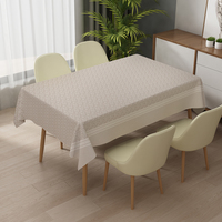 Nappe rectangulaire en PVC brun clair RNPT, résistante aux taches, facile à nettoyer, pour table à manger, dîner en famille