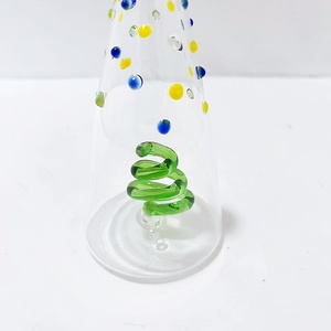 Handmade <strong>Christmas</strong> Tree Shaped Borosilicate Glass Ornament Colorful Dots &amp; Spiral Design <strong>Christmas</strong> <strong>Decoration</strong> - Product Image 3