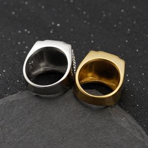 Новинка <span class=keywords><strong>2026</strong></span>: Модные кольца из нержавеющей стали с покрытием из 18-каратного золота, в стиле хип-хоп и панк, с разноцветными кристаллами и стразами, мужские аксессуары - Product Image 4