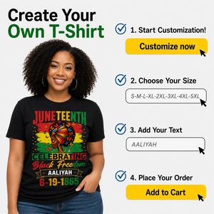 T-shirt Juneteenth personnalisé pour la Journée de la Liberté 1865, cadeau pour la Journée de l'histoire des Noirs, pour hommes et femmes, chemise en jersey de coton à manches courtes - Product Image 6