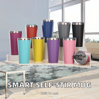Mug à café intelligent électrique portable en acier inoxydable, auto-mélangeur, rotation magnétique, isolation sous vide, maintien au chaud 6-12 heures, pour le camping