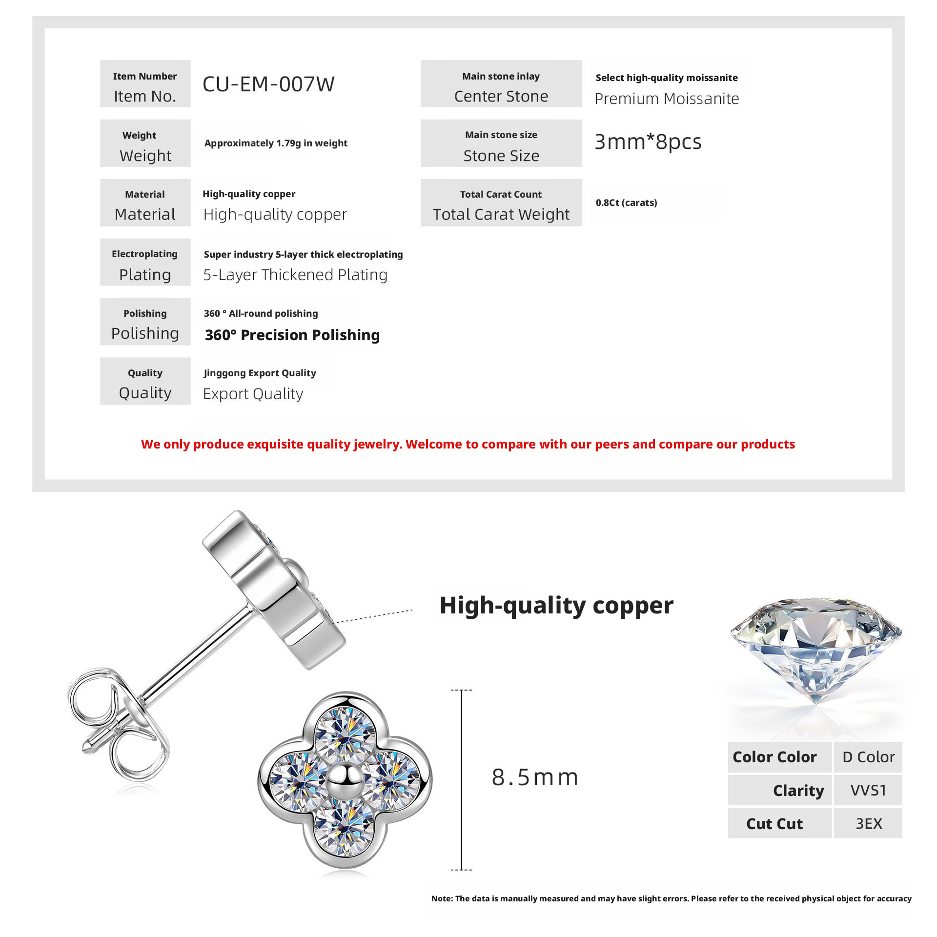 Four-leaf clover-0.1Carat[KPlatinum]