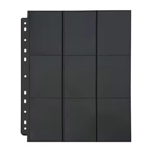 Pochettes d'album noires à 6 anneaux Pages à 9 poches avec fermeture à clip Matériau PP en plastique imprimable - Product Image 3