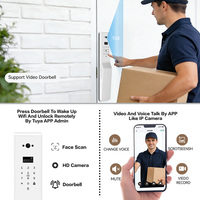 Serrure de porte intelligente à reconnaissance faciale et déverrouillage par veine palmaire, interphone électrique Tuya en aluminium pour porte d'entrée de maison, portes en bois/aluminium