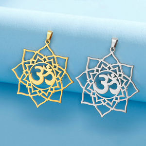 Myshape Aum Om Ohm ciondolo sanscrito simbolo Yoga ciondoli spirituali per la creazione di gioielli in acciaio inox accessori - Product Image 1