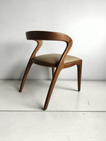 Chaises de salle à manger en bois et cuir robustes DISHI, chaise de salle à manger en bois massif et cuir
