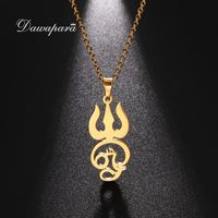 Collier en acier inoxydable avec pendentif symbole Om indien et trident, symbole Om Shiva, bijou talisman vintage pour le yoga