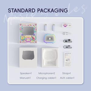 ลำโพงคาราโอเกะมินิสำหรับเด็ก รุ่นใหม่ ไมค์คู่ ไฟ RGB LED 5W สำหรับงานปาร์ตี้กลางแจ้ง ใช้พลังงานจากแบตเตอรี่และ USB รุ่น C22 - Product Image 6