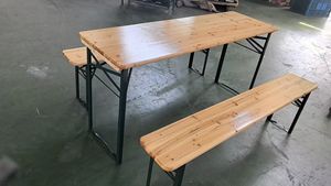 HE-263 Table pliante en bois et banc ensemble jardin patio mobilier d'extérieur pour bière et plus ensemble de table à manger personnalisé est <span class=keywords><strong>OK</strong></span> - Product Image 4