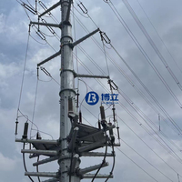 Poteau de ligne de transmission 10KV 35KV 110KV 220KV, tube galvanisé, poteau électrique monopolaire, tube en acier, tour tubulaire galvanisée à chaud