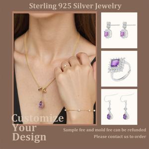 Ensemble de bijoux en argent sterling 925 plaqué or véritable, design personnalisé, collier en diamant moissanite, fabricants pour femmes et hommes - Product Image 1