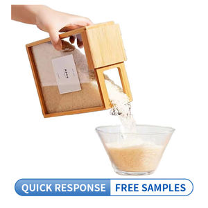 Hete Verkopende Houten Vierkante Ontbijtgranen <span class=keywords><strong>Pasta</strong></span> Voedselopslagcontainers En Opbergdoos Stapelbaar In De Keuken Voor Eenvoudige Opslag - Product Image 2