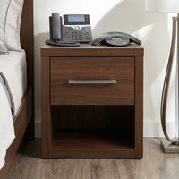 Maßgefertigtes Europäisches Modernes 5-Sterne Apartment-Hotel Schlafzimmer-Set Teak California King Bettgestelle Melamin-Kleiderschränke