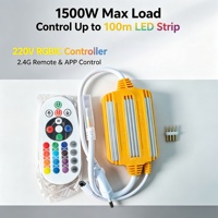Bande lumineuse LED étanche IP67 220V SMD2835 240D/m 1500W en rouleau + télécommande + intensité variable + couleurs changeantes pour les fêtes de Noël