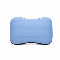 Oreiller de voyage gonflable en mousse à mémoire de forme, support de nuque portable et pliable pour avion, train, sieste en extérieur