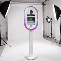 Borne photo iPad pour événements et fêtes de mariage avec support de station selfie à hauteur réglable pour centres commerciaux, expositions et salons automobiles