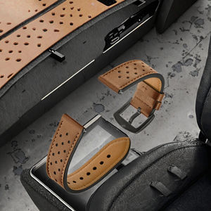 Bracelet de montre en cuir respirant à libération rapide 14-24 mm, bracelet de montre de luxe - Product Image 3