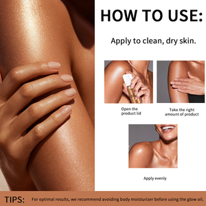 Aceite Corporal Brillante Orgánico de 100 ml, Hidratante, Brillante, Resistente al Agua, Crema Iluminadora, Iluminador, <span class=keywords><strong>Bronceador</strong></span> con Color - Product Image 6