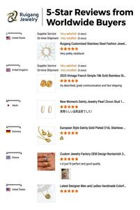 Produttori di Gioielli Personalizzati: Collane, <span class=keywords><strong>Orecchini</strong></span>, Anelli, Bracciali con Design e Logo in Acciaio Inossidabile, <span class=keywords><strong>Orecchini</strong></span> Placcati Oro per Donne - Product Image 4