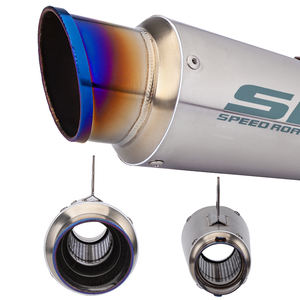 Pot d'échappement universel pour moto 51 mm, compatible avec YBR125 YZF600 <span class=keywords><strong>Z750</strong></span> CBR1000 Tmax530, en acier inoxydable - Product Image 5