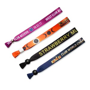 Muñequera de tela tejida de tela personalizada de fábrica para festivales, eventos y fiestas, muñequera con cierre de plástico - Product Image 3