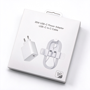 Kit chargeur USB-C PD 35W avec câble Type C, chargeur de voyage UE/US/UK pour iPhone 15 16 17 18, chargeur de téléphone, chargeur mobile - Product Image 2