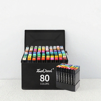 Marqueurs d'artiste HAITU, 80 couleurs, peinture permanente à base d'alcool, double pointe, pour adultes, dessin