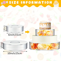 Ensemble de 2 supports à gâteau en acrylique transparent, boîte à gâteau remplissable, ensemble de faux gâteaux en mousse, faux gâteau pour cupcakes, dessert, anniversaire, mariage, fête