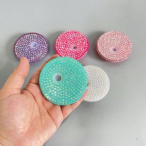 Tapas de Plástico Brillantes en Azul, Rosa, Blanco, Plateado y Morado para Vasos de Cristal de 12 y 15 Onzas - Product Image 3