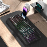Clavier de jeu filaire RGB personnalisable en arabe UMILA SC703 USB 2.0 - Nouveau clavier pleine taille Plug&Play en plastique ABS certifié CE ergonomique