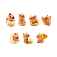 Cabujones de resina pintados realistas con forma de animal (Capibara) y diseño de postre 3D para Navidad y Pascua