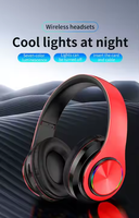 Auriculares B39 Inalámbricos BlueToothes con Luces de Colores, Auriculares Supraaurales con Tarjeta Enchufable para Juegos y Música