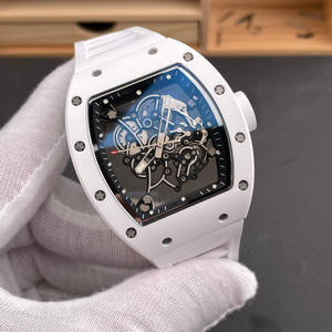 Montre automatique pour hommes, cadran blanc en céramique, montre squelette octogonale, montres de luxe pour hommes, montre mécanique de luxe - Product Image 1
