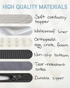 Cama ortopédica para perros para mascotas medianas y grandes, resistente al agua, 20D, caja de huevos, espuma Rectangular, diseño ecológico, fondo antideslizante para gatos - Product Image 6