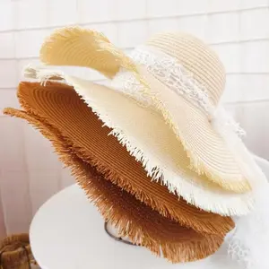 Summer sun shade seaside beach out of gossamer gauze lace sun hat tangled net hair beard hat lace lace straw hat