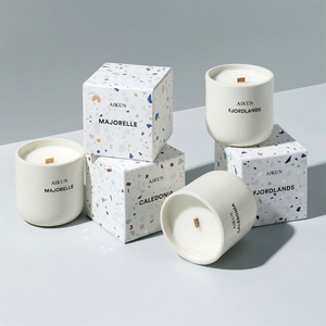 AIKUN Fournisseur en gros de bougies parfumées à mèche unique dans un pot en céramique blanc pour l'aromathérapie, les chambres <span class=keywords><strong>d</strong></span>'hôtel, les spas et les salons - Product Image 1