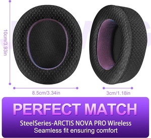 Jomwag แผ่นรองหูตาข่ายระบายอากาศสำหรับ <span class=keywords><strong>arctis</strong></span> <span class=keywords><strong>nova</strong></span> <span class=keywords><strong>Pro</strong></span> ผลิตใน CN - Product Image 4