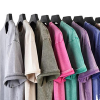 T-shirt Streetwear Oversize Homme 100% Coton Haute Qualité Mode Rétro Vintage Manches Courtes Décontracté Anti-boulochage Uni 230g